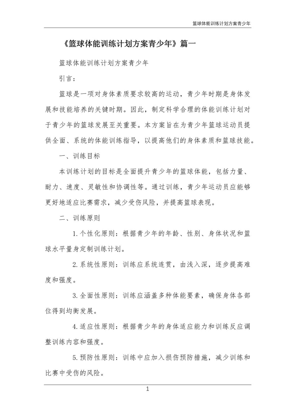 为青少年设计的竞争性篮球训练计划